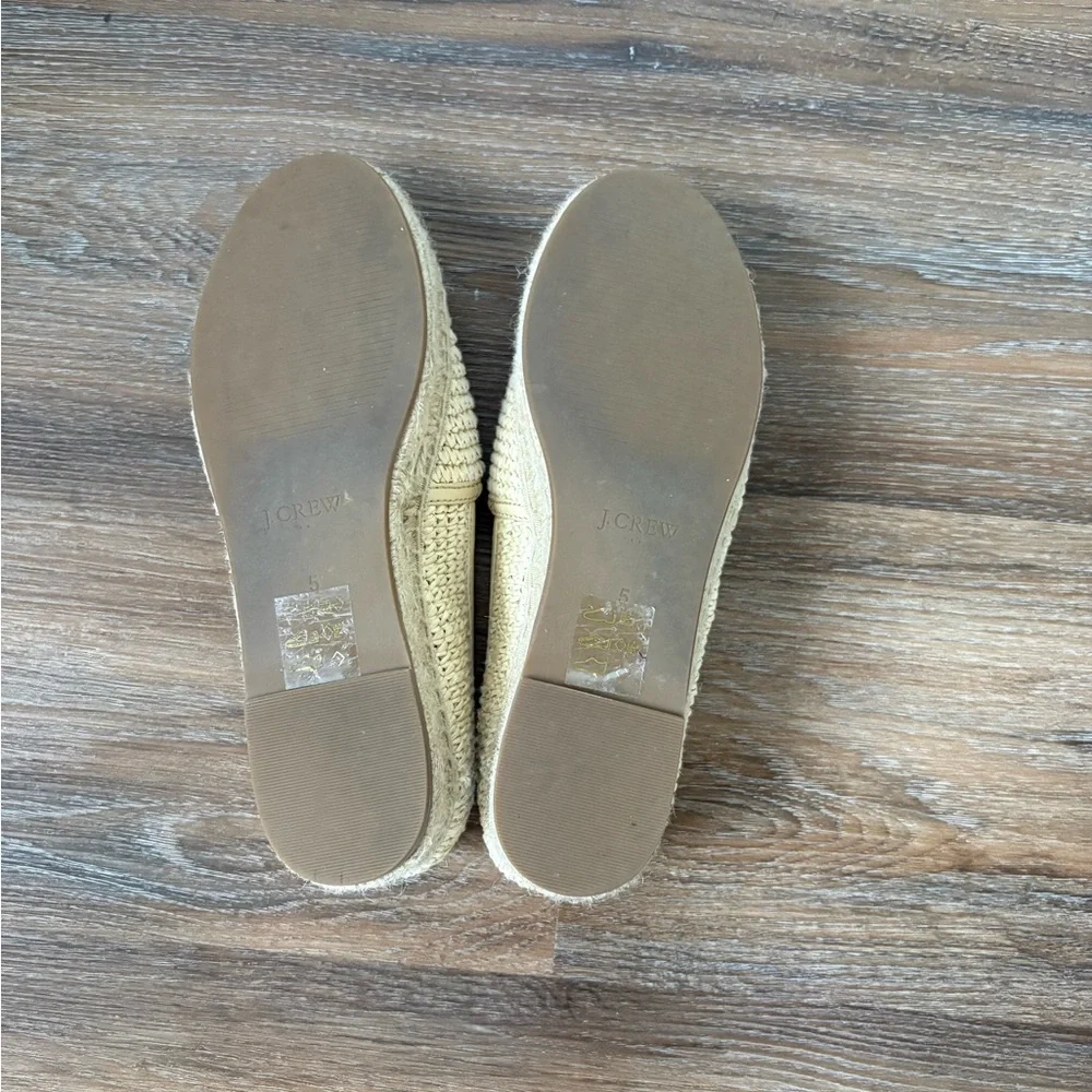 J. Crew Cream Woven Espadrille Flats